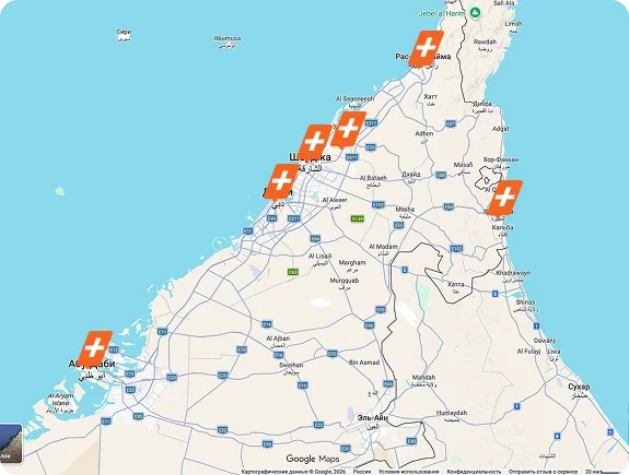 We work across the UAE map