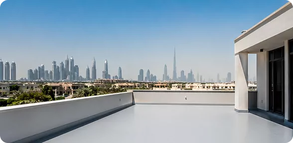 UV-resistant protective coating applied to an exposed rooftop terrace in Dubai