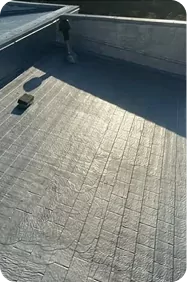Coated roof surface after spray application